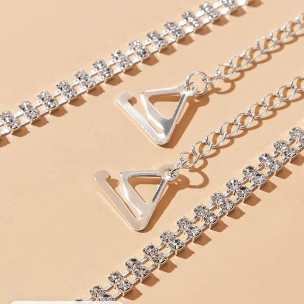 Rhinestone decor chain bra strap and clear bra straps